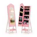 Kids Jewelry Organizer with Full Length Mirror Drawers and Storage Shelves