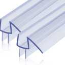 2-Pack ShowerDoor Bottom Seal 3/8" x 36" Polycarbonate Frameless Ultra Clear Shower Door Seal Strip for Glass Doors Stop Leaks and Create a Water Barrier Replacement Shower Cubicle