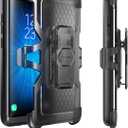 i-Blason Case for Galaxy Note 8, Magma Series Built-in Screen Protective Clear Back Cover with Holster Heavy Duty Belt Clip Shell (Black)