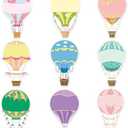 45Pcs Hot Air Balloons Cutouts Colorful Balloon Name Tags Labels Paper Cutout Bulletin Board Classroom Decoration