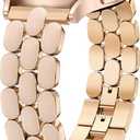 Wearlizer Metal Bracelet Compatible with Samsung Galaxy Watch 7 Band 6 5 4 Active 2 FE 40mm 44mm/Watch 6 4 Classic/5 Pro/3, 20mm Enamel Dressy Stainless Steel Strap for Samsung Watch Bands Women