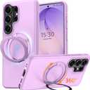 Oterkin for Samsung Galaxy S26 Ultra Case with 360° Spin Magnetic Stand [Fit for MagSafe] [Non-Slip] [15FT-Shockproof] Slim Protective Case for Galaxy S26 Ultra Men/Women, Purple