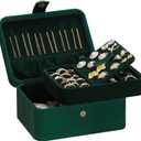 Homde Jewelry Box Small for Women: Ring Earring Organizer Storage for Dresser - Necklace Bracelets Holder with Multi Compartments(Dark Green)