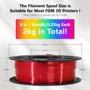 1.75mm Silk Shiny PLA 3D Printer Filament 8 Bright Colors Bundle: Silk Yellow/Lime Green/Orange/Sky Blue/Pink/Cyan/Red/Purple, Each Spool 250g, Total 2Kg 3D Printing Material, 250g x 8 Spools