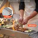 VEVOR Foldable Charcoal Grill, 250 sq.in. Portable Charcoal Barbecue Grill with Liftable Charcoal Tray & Side Tables, Brushed Stainless Steel BBQ Cooking Grills for Outdoor Camping Backyard Parties