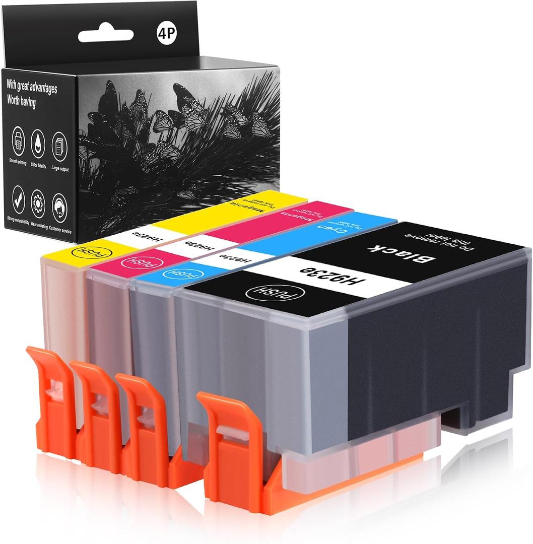 923e 923XL 923 Ink Cartridges for HP OfficeJet Pro 8130e 8135e 8139e 8138e 8122e 8120 8124e 8125e 8130 8132e 8134e Printers (4 Pack with Chip)