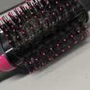 Dual Voltage Hair Dryer Brush with Negative Ion Anti-frizz Styler - Hot Air Volumizer for 110V-120V/220V-240V European and Travel Use (Black/Rose Red)
