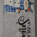 Christmas Snowman Doormat Rugs Outdoor/Indoor Let It Snow Winter Holidays Non-Slip Entrance Welcome Matt for Front Door/Bathroom/Kitchen/Bedroom/Patio/Entryway Mats,20"x31.5", Grey White Snowflakes