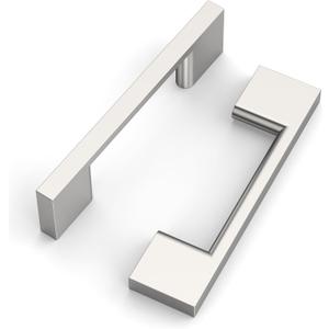 FILTA 10 Pack 3 Inch(76mm) Hole Centers Brushed Nickel Cabinet Pulls,Stylish Satin Nickel Cabinet Pulls Zinc Alloy Cabinet Hardware for Cabinets Cupboard Handles Drawer Pulls