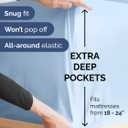 Extra Deep Queen Fitted Sheet - Hotel Luxury Single Fitted Sheet Only - Easily Fits 18 inch to 24 inch Mattress - Ultra Soft, Wrinkle & Fade Free w/Extra Deep Pocket - Breathable & Comfy - Light Blue