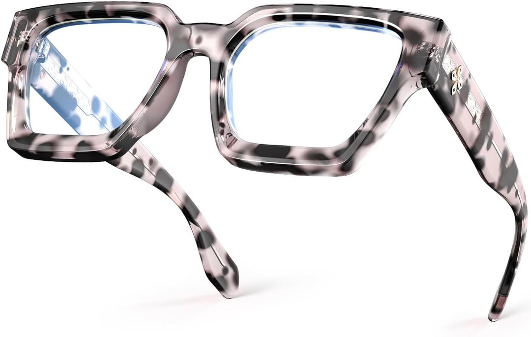 VISOONE Blue Light Blocking Glasses with TR90 Rectangle Frame and Chic Preppy Look for Women Men RIVER 