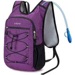 BOVIP Lightweight Hydration Back,15L Multipurpose Hiking Backpack with 1.5L Water Bladder ,Hydro Water Daypack for Cycling Hiking Rave for Men Women (Purple) BOVIP Lightweight Hydration Back,15L Multipurpose Hiking Backpack with 1.5L Water Bladder ,Hydro Water Daypack for Cycling Hiking Rave for Men Women (Purple)