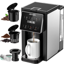 AIRMSEN Grind & Brew Coffee Maker with Built-in Grinder - Single-Serve Machine Compatible with K-Cup Pods & Ground Coffee, 1000W Fast 6-14oz Brew, Descaling Alert, Touchscreen & 50oz Removable Tank