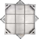 24x24 Invisible Stainless Steel Manhole Cover and Frame for 18" Corrugated Pipe, B-Class 28100 lbs Square Driveway Septic Tank Lid with Base, Metal Inspection Well Cover (True 21.6" ISL)