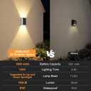 Solar Wall Light Outdoor,3000/4500/6000K/RGB 13 Modes Dusk to Dawn Lighting Solar Sconce Lights IP67 Waterproof Up and Down Solar Lights Outdoor for House /Porch/Fence/Patio/Garage-White Shell (4PCS)