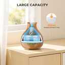 Aromatherapy Essential Oil Diffuser 550ml 12 Hours Wood Grain Aroma Diffuser with Timer Cool Mist Humidifier for Large Room, Home, Baby Bedroom, Waterless Auto Shut-off,7 Colors Lights Changing