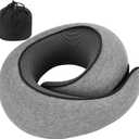 Neck Pillow | Compact Travel Pillows for Airplanes, Car Trips and Home Comfort| Foldable Memory Foam Neck Support | Size Adjustable for Adults and Kids | Lightweight (0.60 Pounds) and U-Shape Design