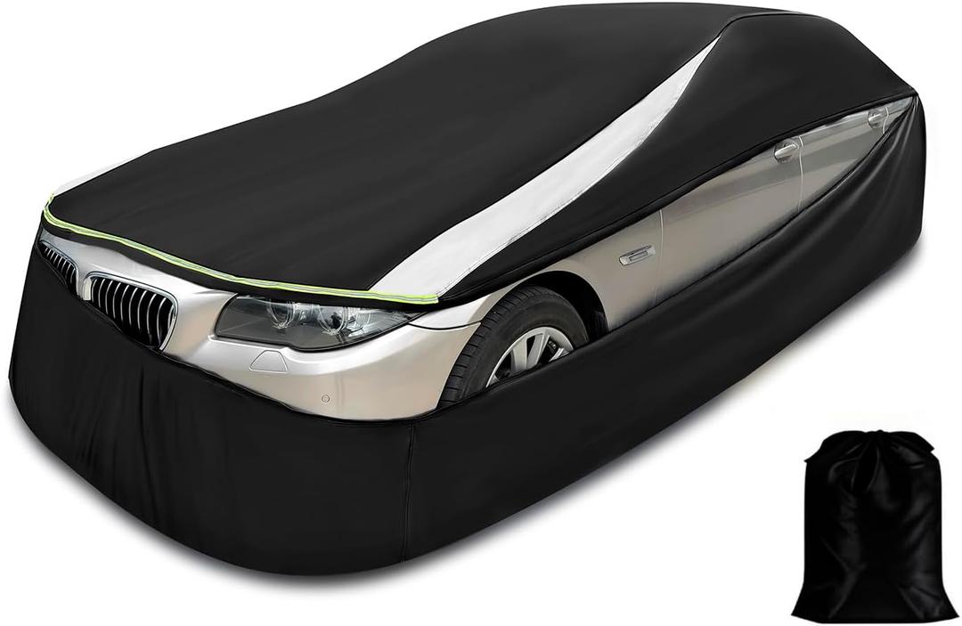 Full Enclosed Car Cover Waterproof All Weather Custom Fit for Dodge Challenger 1970-2023/Charger 1966-2023 Length Under 205" 420D Heavy Duty Outdoor/Indoor Car Cover Windproof Sun/UV (For Sedan/Coupe/Cabrio Length 189-200 in)