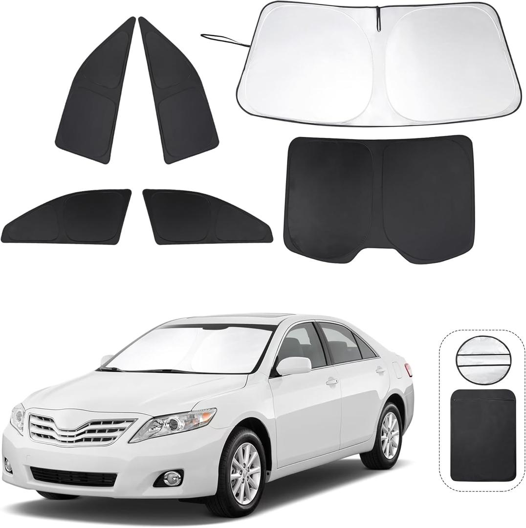 TINGLU Window Shades for Toyota Camry 2007-2011 Accessories Car Side Full Windows Windshield Sun Shade Sun UV Rays & Privacy Protection for Camping,Napping,Relaxing 6PCS