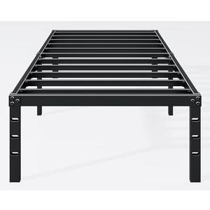 Hafenpo 12 Inch Twin Bed Frame - Sturdy Metal Platform Twin Size, No Box Spring Needed, Heavy Duty, Easy Assembly, Strong Bearing Capacity, Under Bed Storage, Black