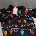 Ugly Christmas Sweater for Men, Hooded Unisex Women Xmas Hoodie Pullover for Party Festive Party (Glitter Fairy Light), Medium