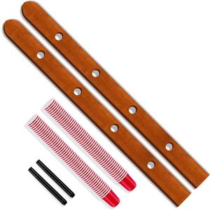 Syhood 2 Pieces Wood Shot Board Set 4 Person Wooden Ski Wood Shot Rustic Board with Plastic Shoot Glasses Marker Pen (Brown)