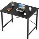 Sweetcrispy 32-Inch Small Computer Desk for Bedroom, Black | Gaming Writing Work and Study Desk for Home Office, Sturdy Metal Frame and Compact Modern Design with X-Shaped