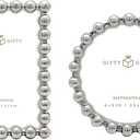 Modern Beaded Mini Frame Set/Set of 2 / 2x3 & 2.5x2.5 In | For Tabletop Display | Perfect for Home Decor, Wedding, Graduation, Or Milestone Photos (Silver) W/Gift Box