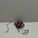 LORELEI X8 Over-Ear Wired Headphones with Microphone with 1.45m-Tangle-Free Nylon Line&3.5mm Plug,Lightweight Foldable & Portable Headphones for Smartphone,Tablet,Computer,Mp3/4(Black-red)