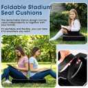 Portable Stadium Seat Cushions with Handle, Waterproof 600D Oxford Fabric, Extra Thick 3.9" Foldable Seat Cushion for Bleachers, Sports Events, Camping, Office Chairs, 2PCS
