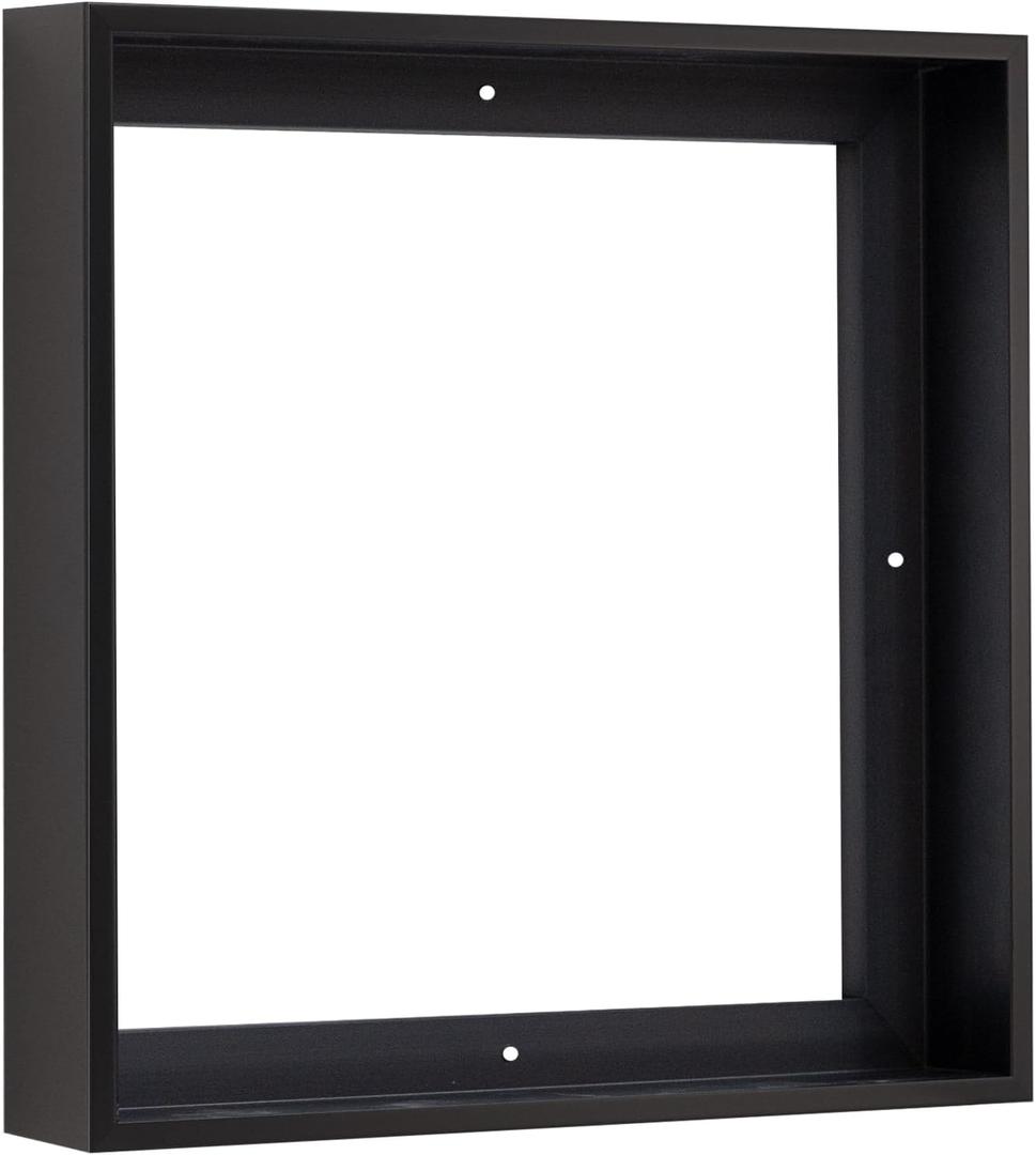 PIXY CANVAS Floater Frame 12x12 for 1-1/2 (1.5) inch Deep Canvas Paintings/Canvas Prints/Wood Canvas Panels/Wall Art/Wall Decor/Home Decor/Artwork (Black, 12 x 12 inch, Square)