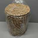 2.6 Gallon Wicker Trash Can with Lid - Bathroom Garbage Can with Removable Liner Bucket - Boho Hand Woven Water Hyacinth Wicker Waste Basket for Bedroom, Living Room, Home, Office (Natural & Blue)