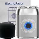 Mini Electric Shaver for Men, Alloy Portable Shaver for Face & Beard, IPX7 Waterproof Rechargeable Travel Razor with Detachable Head, Cordless Wet/Dry Shaving, Easy Cleaning