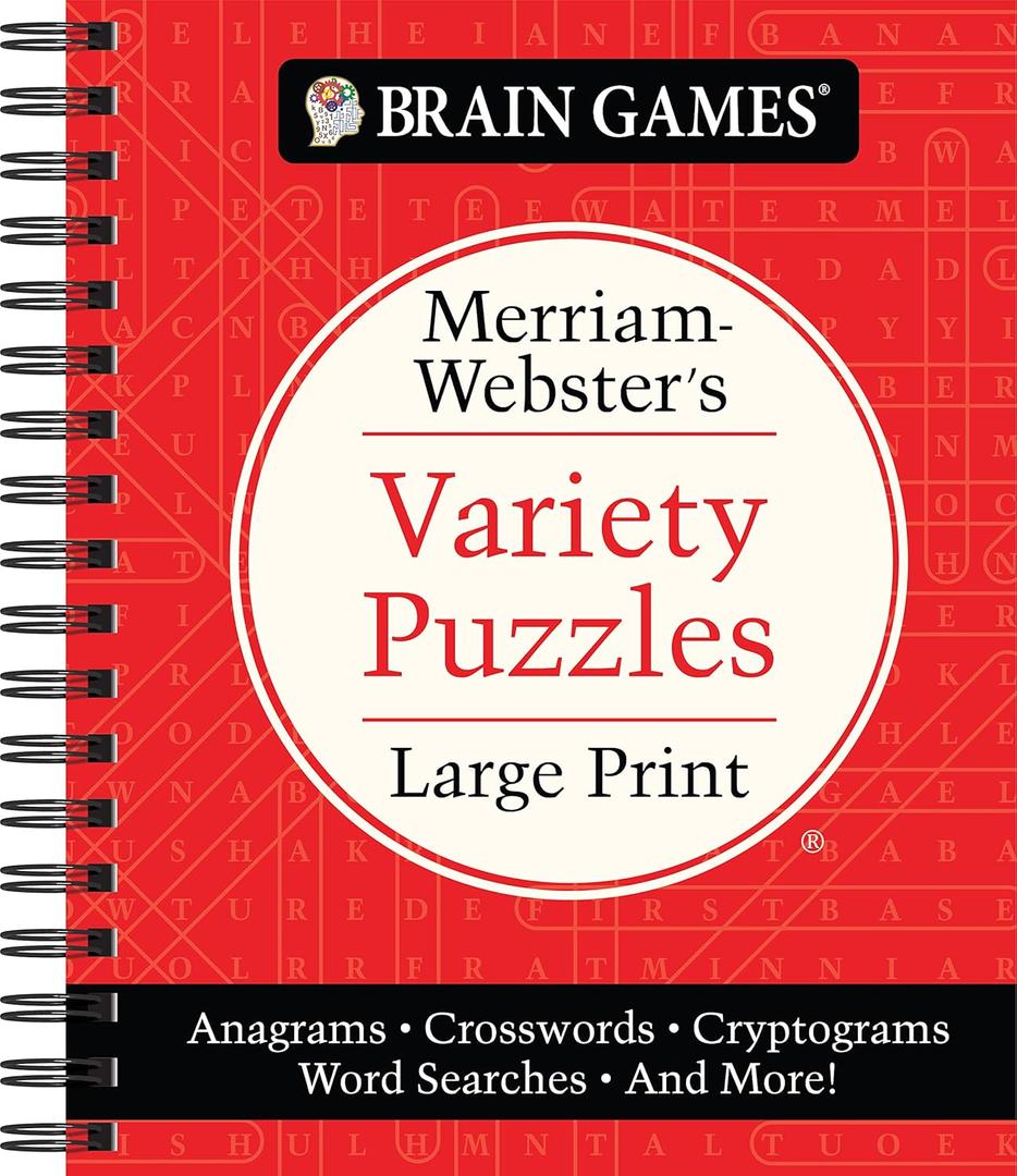 Brain Games - Merriam-Webster's Variety Puzzles Large Print: Anagrams, Crosswords, Cryptograms, Word Searches, And More! (Brain Games Large Print)