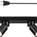 Globe Electric Plug-in Track Lighting, 4-Light Adjustable Track Bar, Matte Black 24-Inch Fixture with 15-Foot Cord, Modern Ceiling Light for Apartments & Rentals, 2.85 x 24 x 5.24 inches