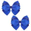 2PCS 4" Hair Clips for Girls Bows Sparkly Glitter Red Ribbon Alligator Barrettes, Accessories for Girls Kids, Toddler Hair Clips Boutique Moos para Nias Teen Gifts Christmas Halloween Birthday