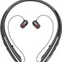 Neckband Bluetooth Headphones, Bluetooth 5.4 Wireless Headphones with Retractable Earbud, CVC8.0 Noise Cancelling, 18Hrs Playtime Stereo Headset (Black)