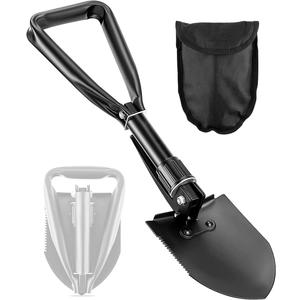 Digging Shovel, 18.5'' Lightweight Camping Shovel Portable High Carbon Steel Folding Mini Trowels for Outdoor Camping Backpacking Hiking Car Emergency Home Garden (Black)