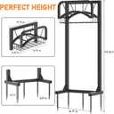 Garden Hose Holder, Upgraded Heavy Duty Freestanding Water Hose Holder Stand with Storage Basket, Holds Up to 160 FT Hose for Outside Yard Lawn Farm, Black