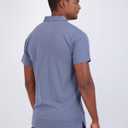 3 x Real Essentials 3 Pack: Men's Casual Jersey Cotton Short Sleeve Quick Dry Breathable Polo Shirt -  (L)