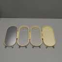 Foldable Earring Holder Jewelry Organizer Box with Mirror, 4-Layer Dustproof Earring Necklace Display Stand Jewelry Box with 153 Holes for Women and Girls, Gifts for Girl (Light Yellow)