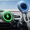 LISEN for 15W MagSafe Car Mount Charger, for iPhone 16 Wireless Magnetic Car Charger, for Magsafe Car Phone Charger Vent for Mag Safe. for iPhone 16e 16 Pro Max 15 14 13 12, Black