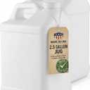 kitchentoolz 2.5 Gallon Jug with Lid - White Opaque HDPE Plastic Jug for Used Motor Oil Disposal, Waste Liquid Storage, Coolant & Mixing - Made in USA - Pack of 2