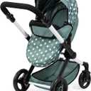 Bayer Doll Stroller Xeo: Realistic Baby Pram for Kids, Green Stars with Handbag, Ages 3+