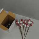 10 Pack 14 inch Red and White Christmas Tree Picks Candy Cane Christmas Ornaments Decorations Glitter Berry Stems with Balls for Xmas Tree Vase Fillers Table Decor Holiday Craft