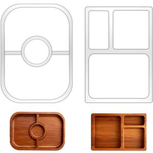 2 Pcs 2 Styles 5mm Thick Valet Tray Router Templates, Valet Tray Wood Craft Tools Tracing Guide, Kitchen Tracing Guide Tools for Woodworking