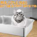 Stainless Steel Cat Litter Box, 15.7"11.8"4" Metal Litter Pan, Small Litter Box for Little Cats Kittens, Easy Cleaning
