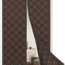 Magnetic Thermal Insulated Door Curtain, Fits Size 32" x 80", Durable Oxford Fabric, Door Insulation Cover to Keep Warm in Winter, Brown