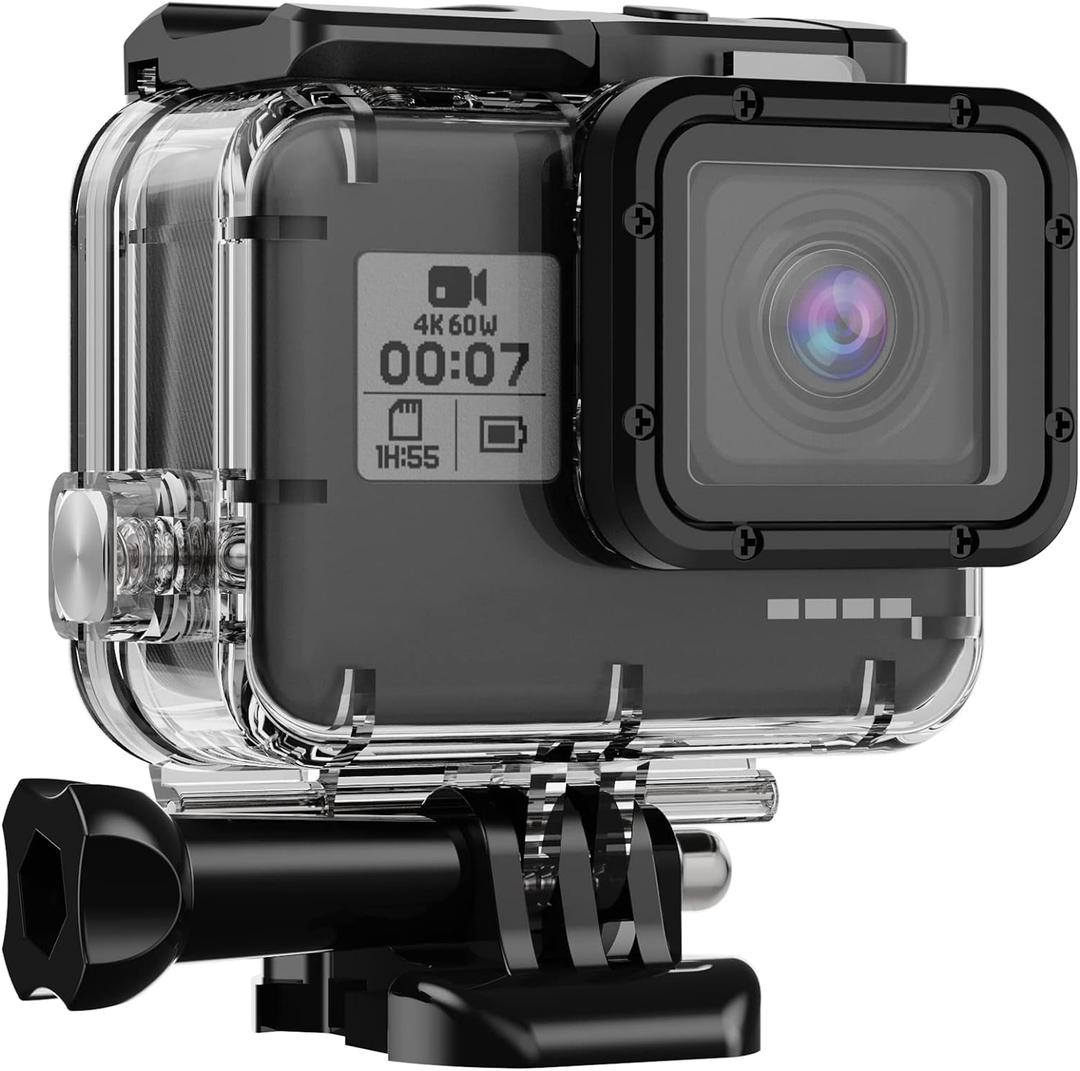 HONGDAK Waterproof Housing Case for GoPro Hero 7/6/5 Black(2018), 196ft/60m Waterproof Diving Protective Housing Shell with Touchable Cover for GoPro Action Camera Underwater Dive Case Shell