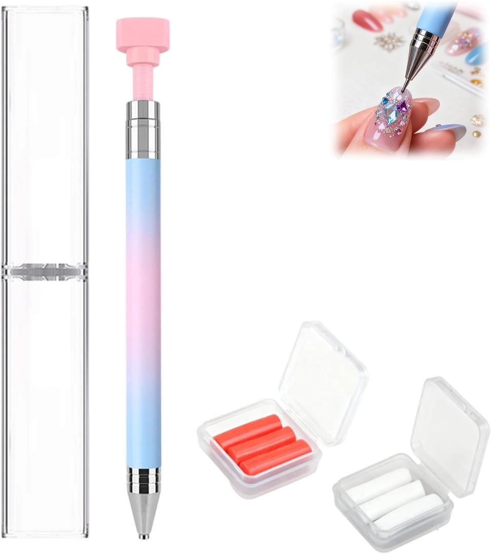 2026 Automatic Refillable Wax Pen, Diamond Art Painting Pen with Wax,Diamond Art Accessories Refillable Wax Pen for Diamonds Arts Nail DIY Craft(Gradient Blue)